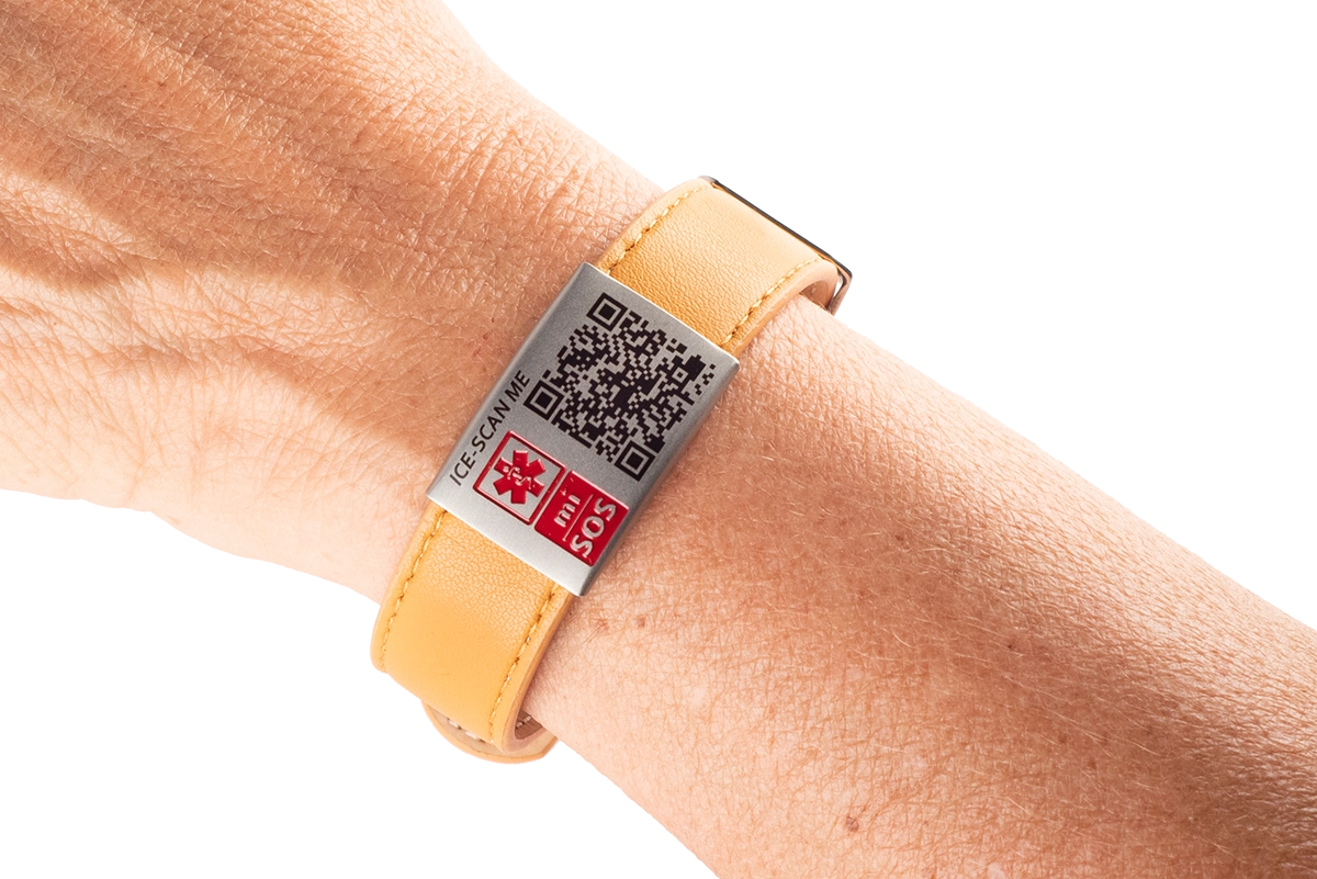 Tan leather mi-SOS band