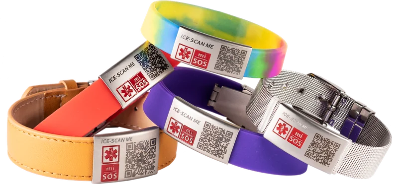 A pile of colourful mi-SOS bands